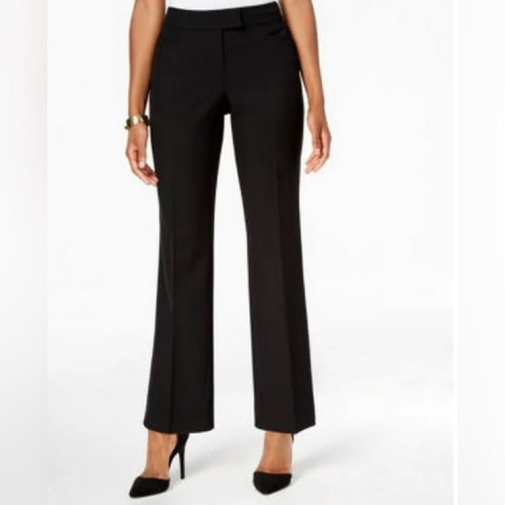 JM Collection Women Black Curvy Fit Tummy Control Dress Pants Trouser Size 4P